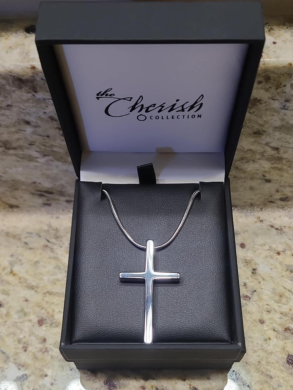 Mens Tungsten Cross Pendant With Stainless Steel chain